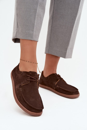 topánky Dámske Typu BarefootZapnutéturalnego zo semišuu Zazoo 327 CzekoladoIne 2