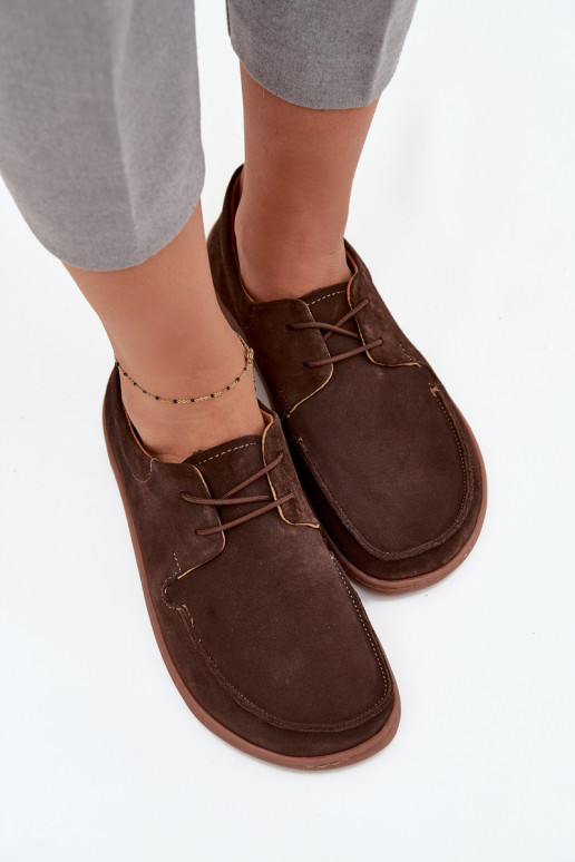 topánky Dámske Typu BarefootZapnutéturalnego zo semišuu Zazoo 327 CzekoladoIne