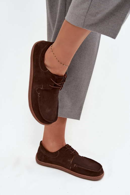 topánky Dámske Typu BarefootZapnutéturalnego zo semišuu Zazoo 327 CzekoladoIne