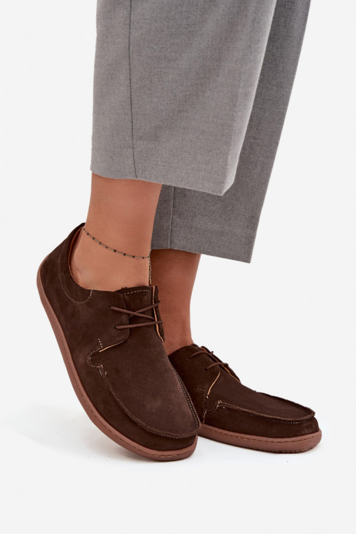 topánky Dámske Typu BarefootZapnutéturalnego zo semišuu Zazoo 327 CzekoladoIne