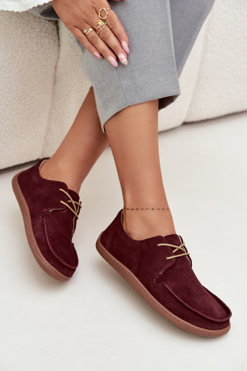 topánky Dámske Typu BarefootZapnutéturalnego zo semišuu Zazoo 327 bordová