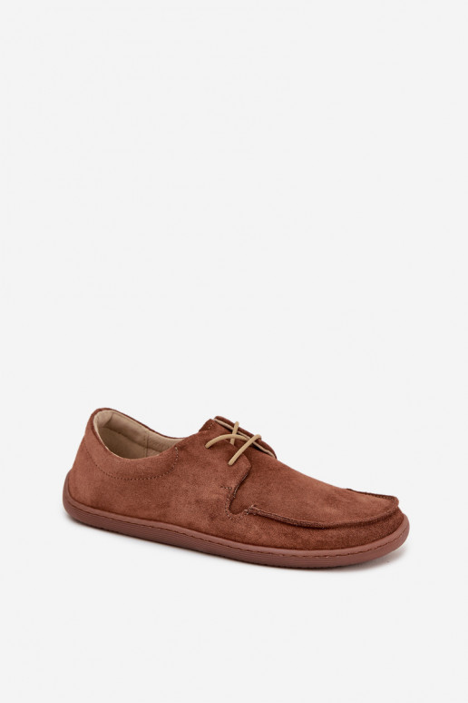 topánky Dámske Typu BarefootZapnutéturalnego zo semišuu Zazoo 327 Hnedá farba