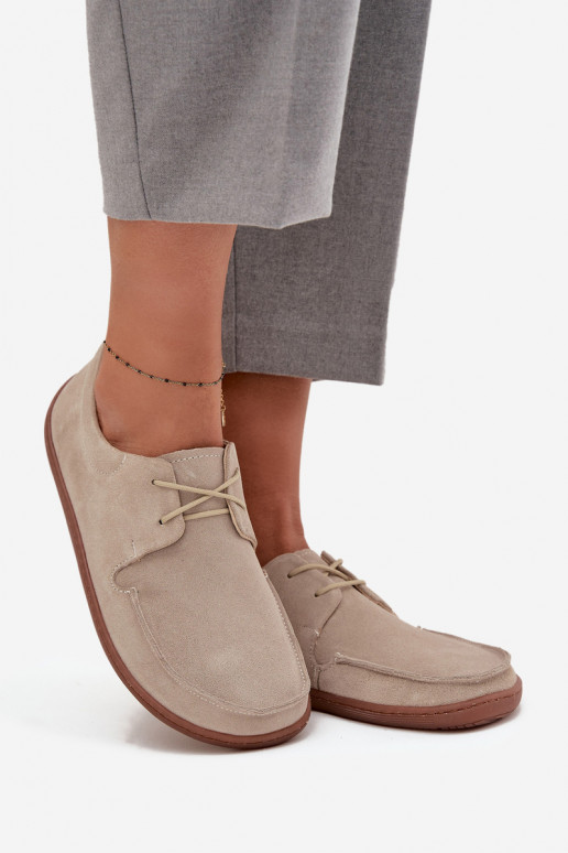 topánky Dámske Typu BarefootZapnutéturalnego zo semišuu Zazoo 327 slonovina