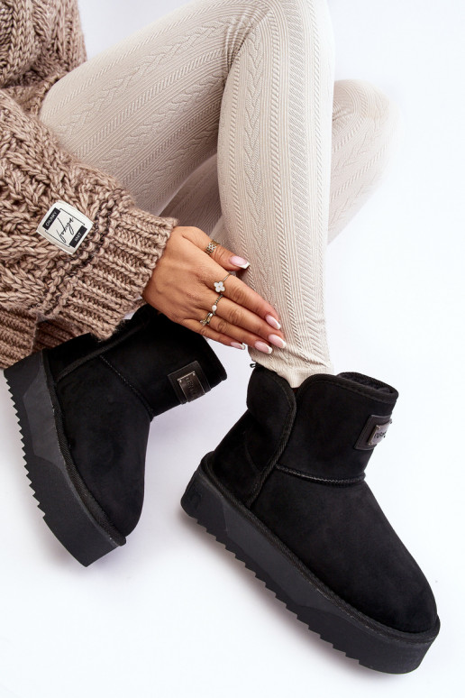 Vegetárian INodoodporne Snehule s platformou D.Franklin DFSH371004 čierna