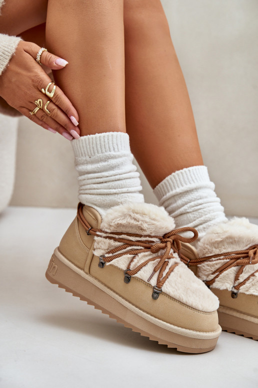 Nízka Snehule s platformou s kožušinou D.Franklin DFSH370011 béžová