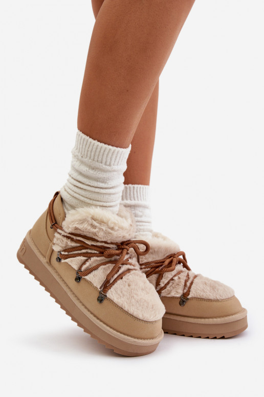 Nízka Snehule s platformou s kožušinou D.Franklin DFSH370011 béžová