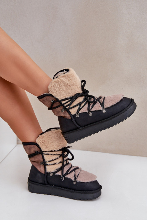 Snehule Dámske s kožušinou D.Franklin DFSH370012 čierna