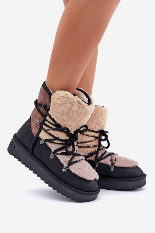 Snehule Dámske s kožušinou D.Franklin DFSH370012 čierna