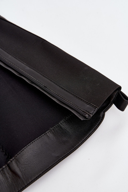 Dámske vysoké topánky do pol pása s podpätkami, z eko kože, čierne Thalina