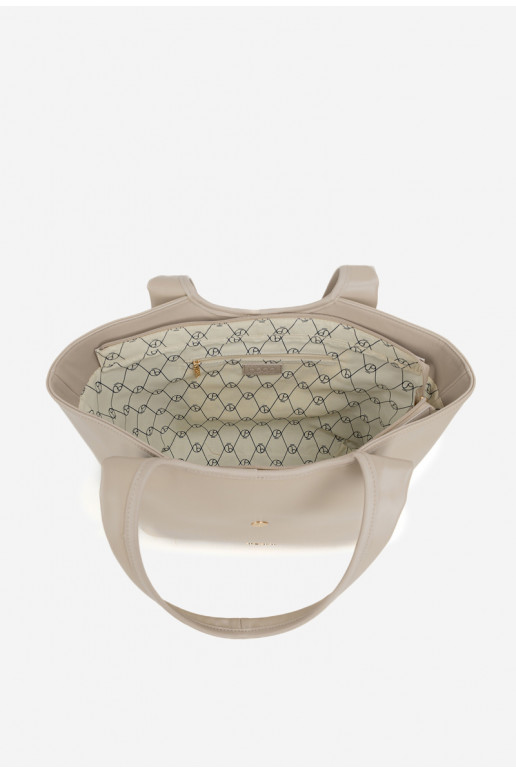 Kabelka Zapnutékupujúcika s prackami NOBO BAG6010-015 Svetlobéžová