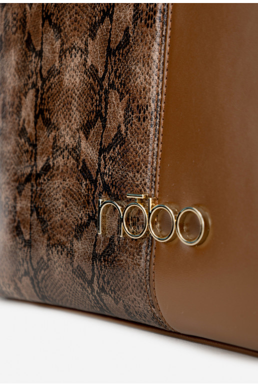Kabelka Zapnutékupujúcika Zvierací vzor NOBO BAG5740-M17 Hnedá