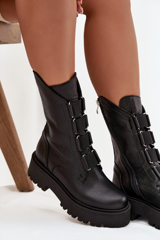 Dámske čižmyZapnutéturalnej Skóry s platformou Zazoo 3795 čierna Dámske čižmyZapnutéturalnej Skóry s platformou Zazoo 3795 čierna