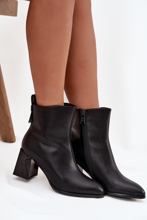 zahriať sa Čižmy s podpätkamiZapnutéturalnej Skóry Vinceza 66812 čierna