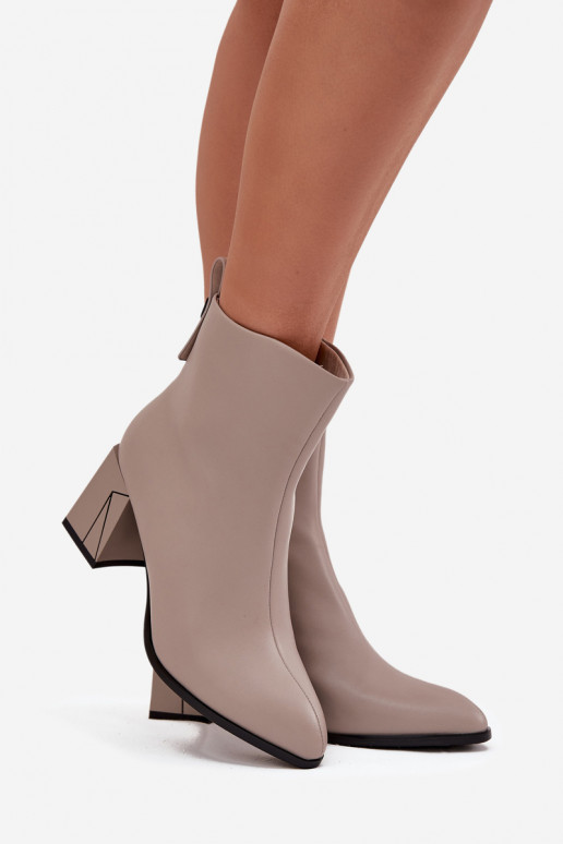 zahriať sa Čižmy s podpätkamiZapnutéturalnej Skóry Vinceza 66812 sivá