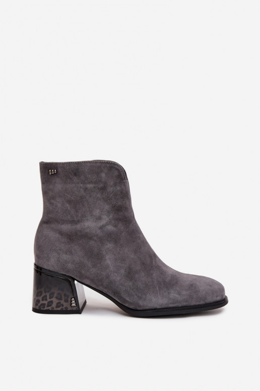 Dámske čižmyZapnutéturalnego zo semišuu s podpätkami zahriať sa Vinceza 66806 sivá