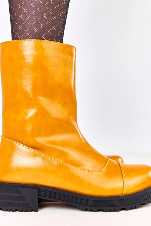 Oranžové dámske kotníkové čižmy na...