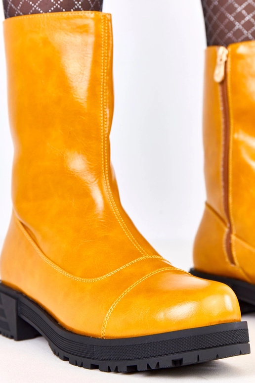 Oranžové dámske kotníkové čižmy na...