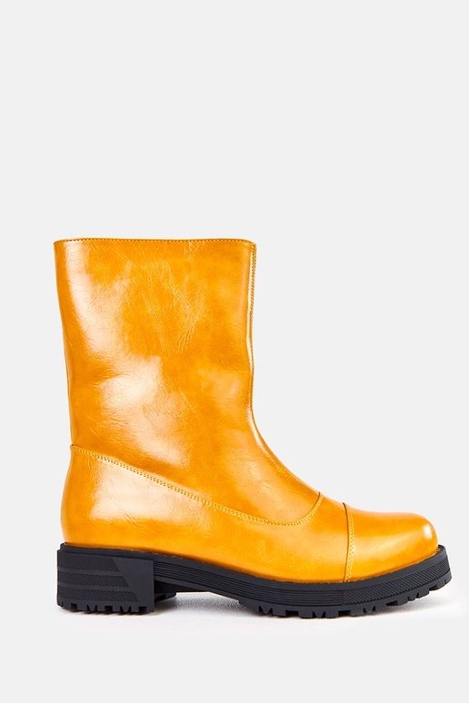 Oranžové dámske kotníkové čižmy na...