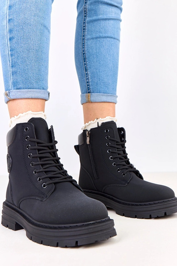 Čierne teplé traperky z...