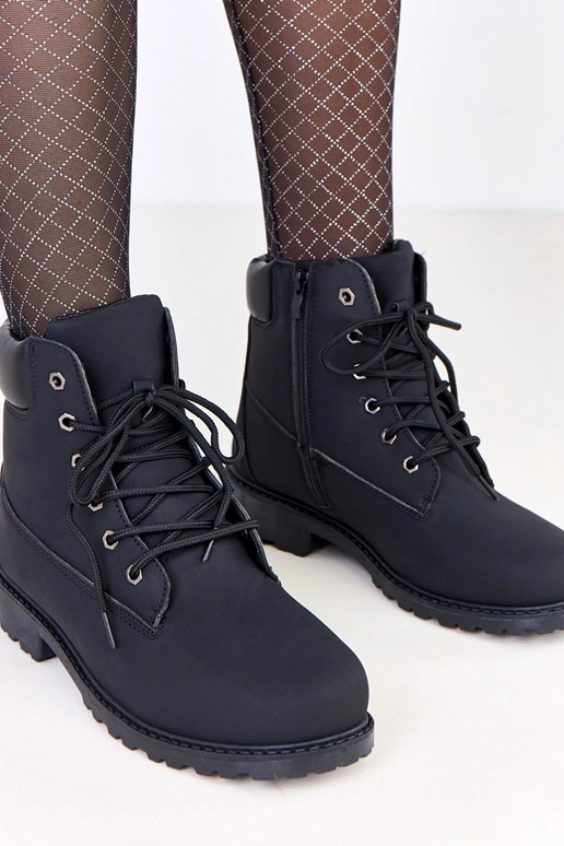 Čierne dámske teplé traperky s...