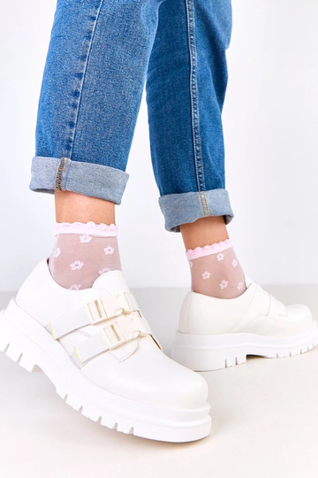 Biele dámske poltopánky na...