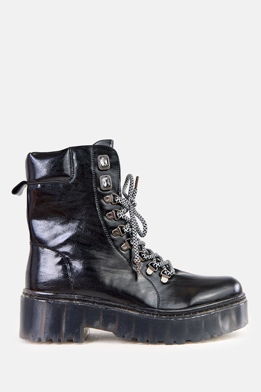 Čierne traperky na platforme so...