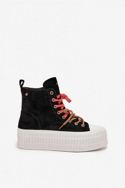 zo semišu zahriať sa Bežná obuv s platformou GOE SS2N4046 čierna