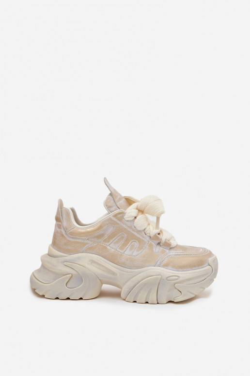 Kožené Tenisky model obuvi Dámske GOE SS2N4009 zlatej farby