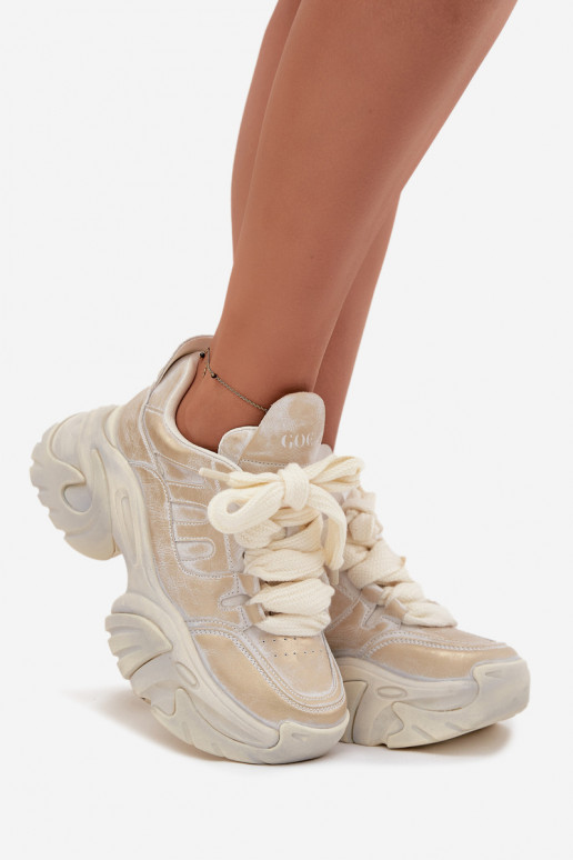 Kožené Tenisky model obuvi Dámske GOE SS2N4009 zlatej farby