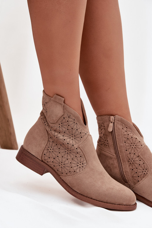 Dámske čižmy so širokými podpätkami S.Barski HY52-532 béžová