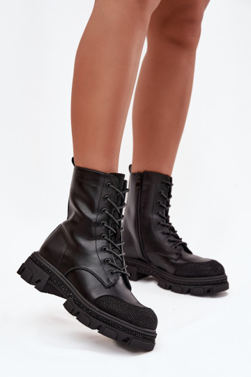 Pracovné členkové topánky Dámske zahriať sa S Dekoráciou S.Barski HY42-982 čierna 2