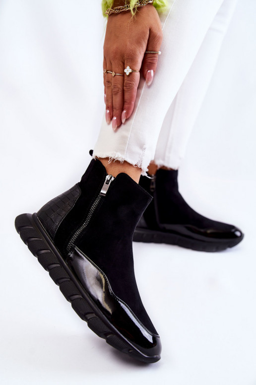 zo semišu Dámske Štýlovýl tenisiek čižiem čierna Anita