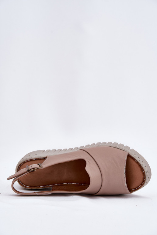 Dámske sandáleZapnutéturalnej Skóry Zapnuté INedge Artiker 54C0788 béžová