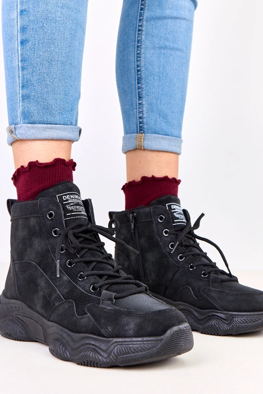 Čierne pracovné topánky z umelej...