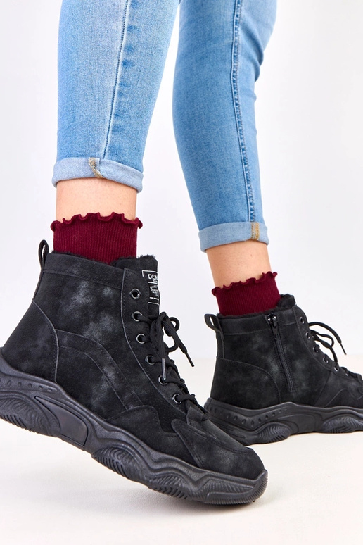 Čierne pracovné topánky z umelej...