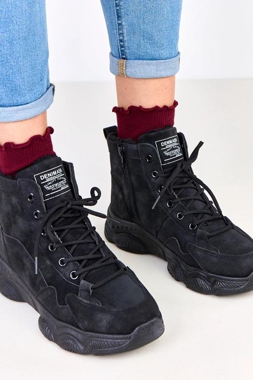 Čierne pracovné topánky z umelej...