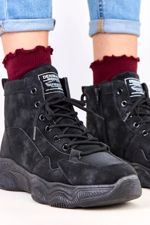 Čierne pracovné topánky z umelej...