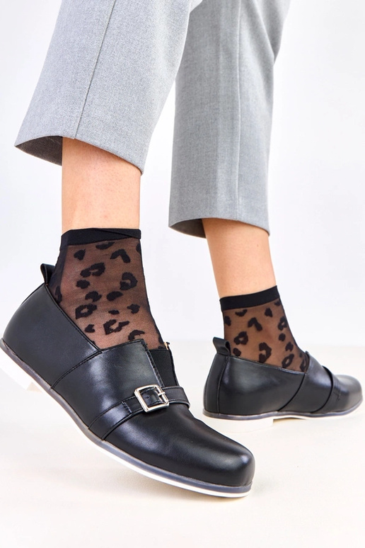 Čierne dámske poltopánky s koženou...