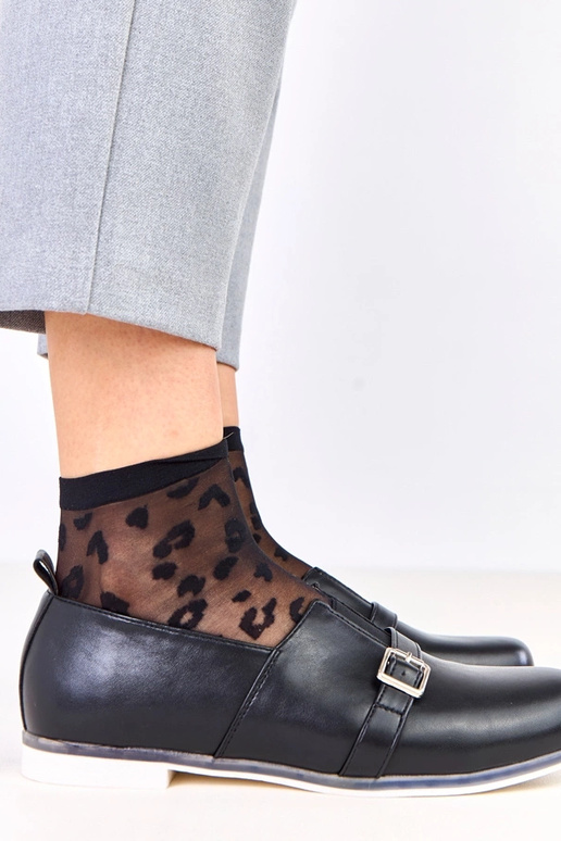 Čierne dámske poltopánky s koženou...