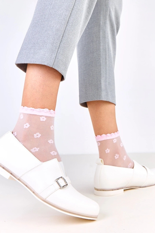 Biele dámske poltopánky s koženou...