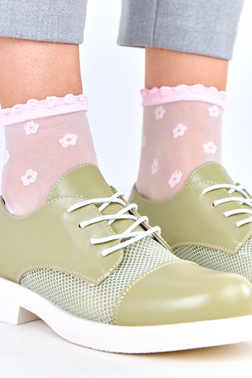 Zelené dámske poltopánky s sieťovinou...