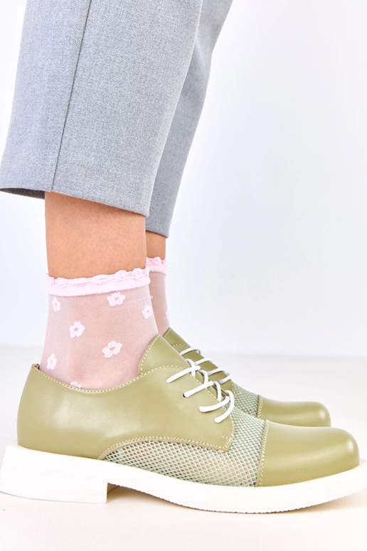 Zelené dámske poltopánky s sieťovinou...