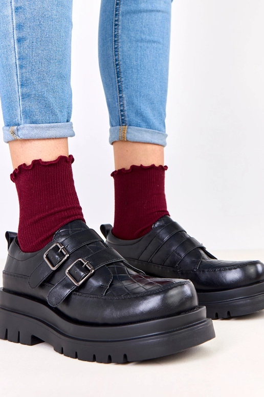 Čierne poltopánky na masívnej...