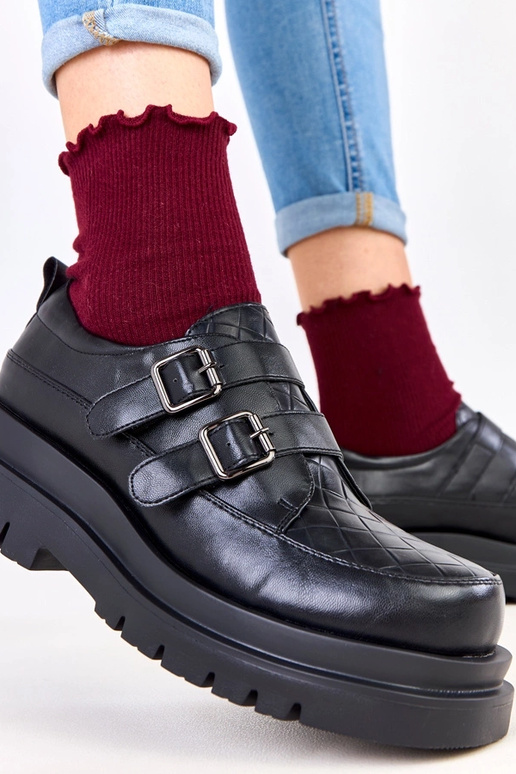 Čierne poltopánky na masívnej...