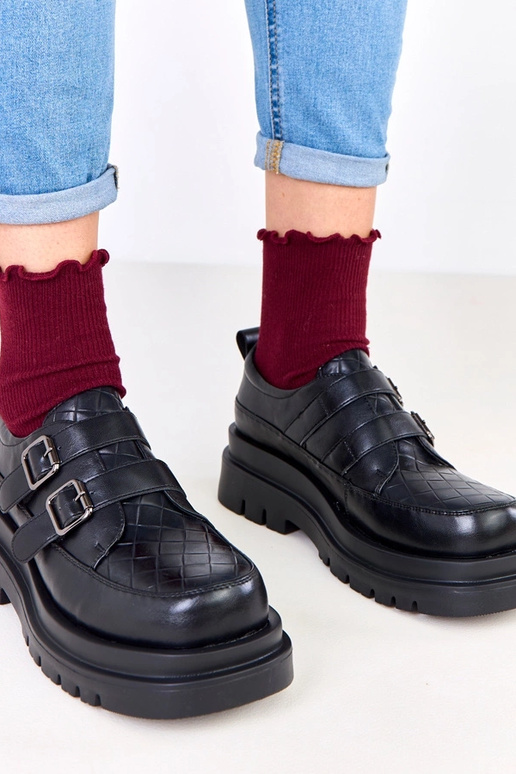 Čierne poltopánky na masívnej...