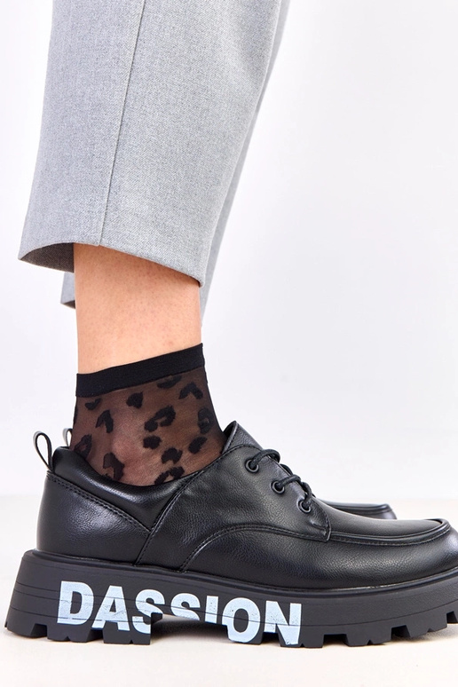 Čierne dámske poltopánky s vzorom na...