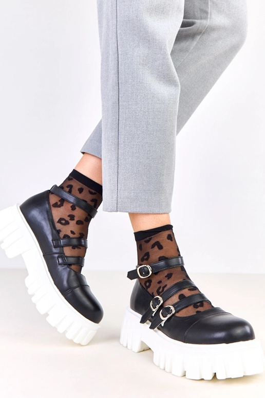 Čierne poltopánky na traktorskej...