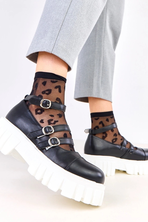 Čierne poltopánky na traktorskej...