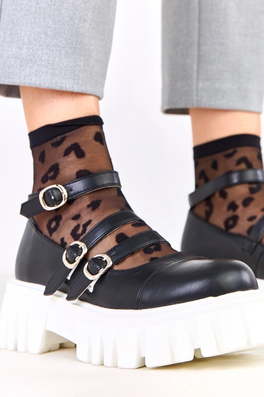 Čierne poltopánky na traktorskej...