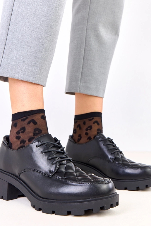 Čierne poltopánky s prešívaným...